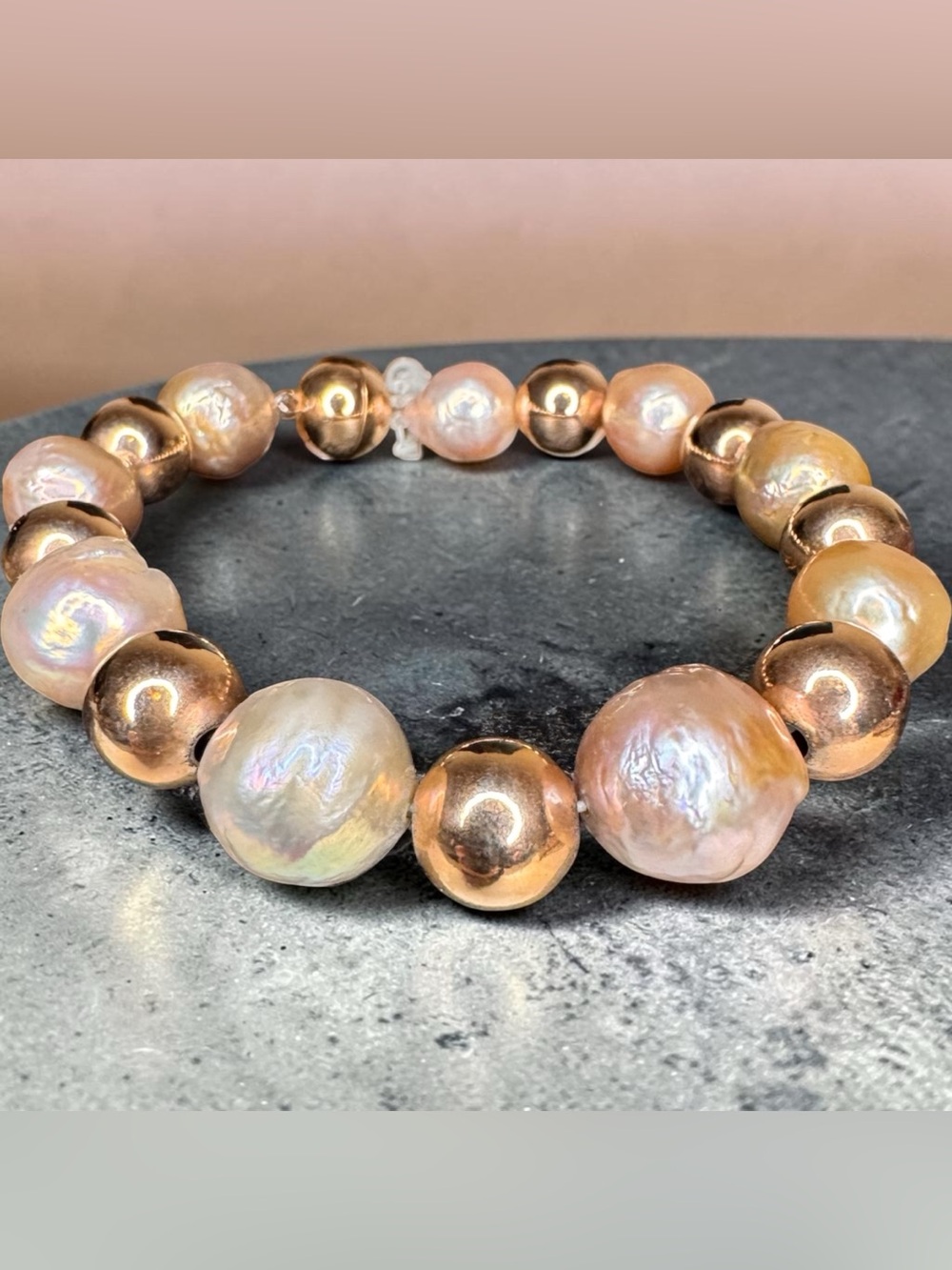 NWT Honora Bronzo Italia Freshwater Pearl Magnetic Clasp Bracelet